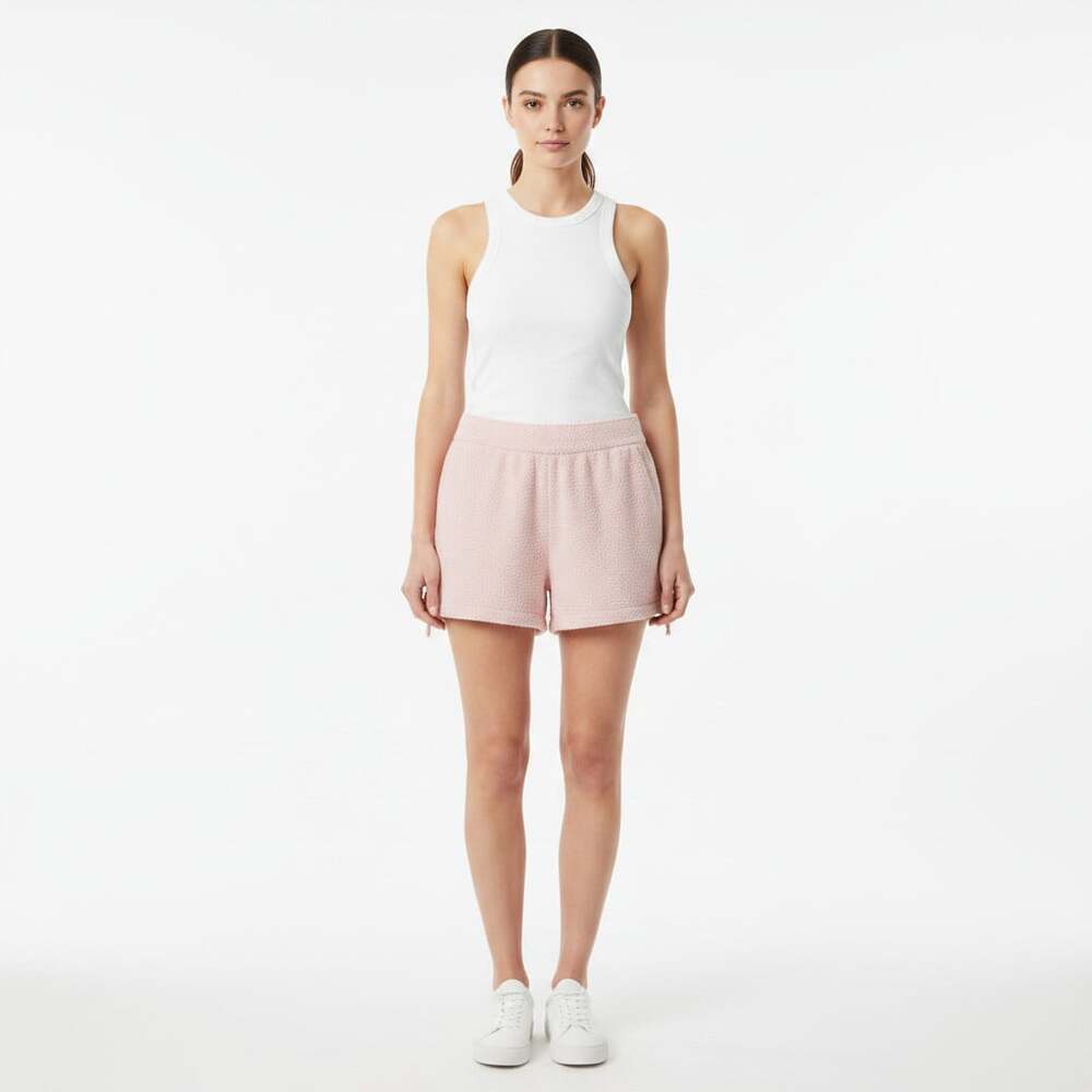 Buffbunny Collection Pink Boucle Micro Shorts Women M Side Cinch Nylon Spandex